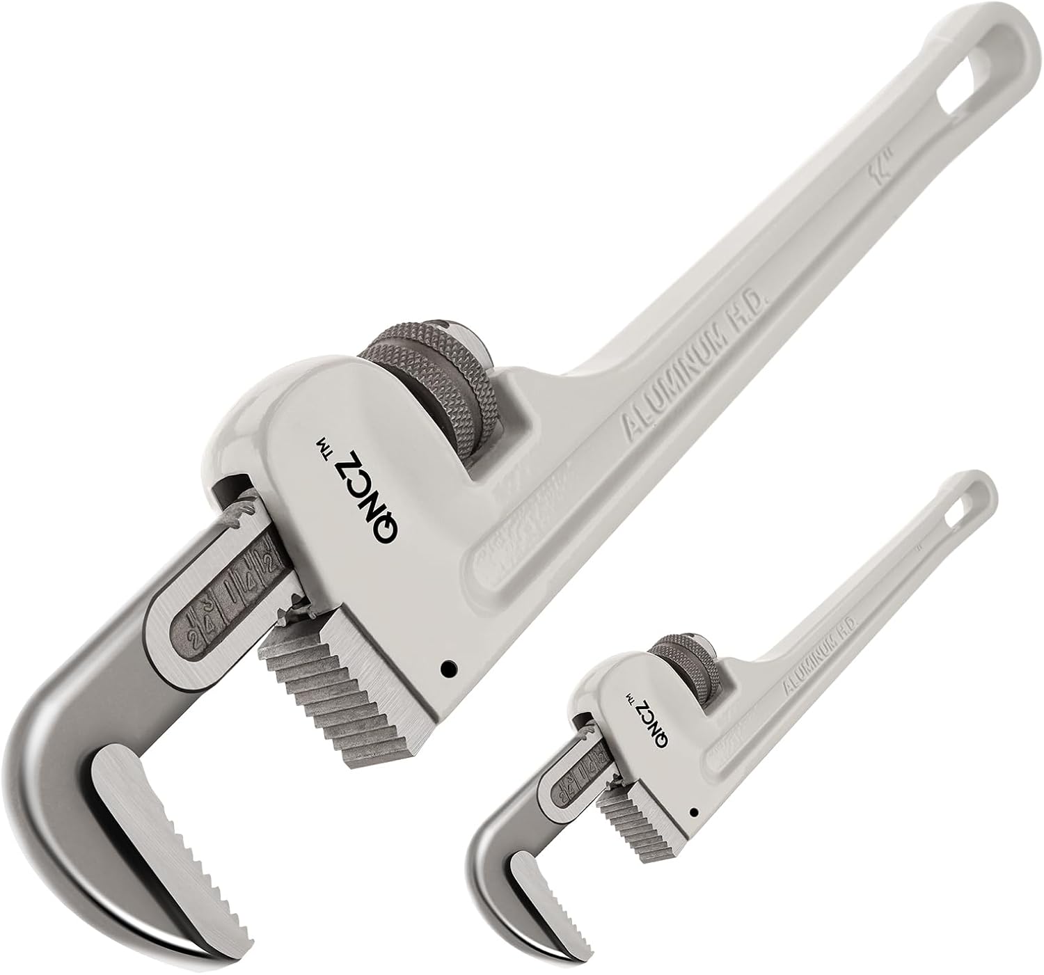 Pipe Wrench Set, Professional Aluminum Pipe Wrench 14” & 8”, Heavy Duty Plumbers Wrench for Plumbers, Pipe, Home, Auto Repair