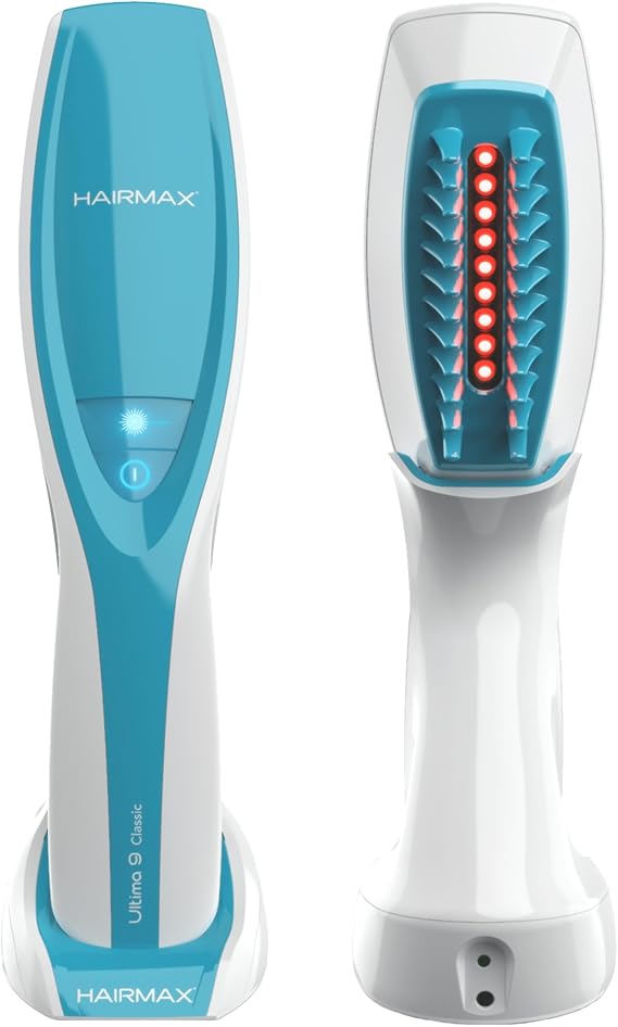 HairMax Ultima 9 Classic LaserComb (FDA Cleared) Hair Growth Device. Stimulates Hair Growth, Reverses Thinning, Regrows Denser, Fuller Hair. Targeted Hair Loss Treatment. | Reverse Thinning Hair, For Men & Women, with 100% Medical Grade Lasers