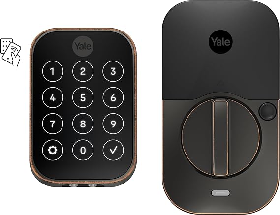 Yale Assure Lock 2 Plus Apple Home Keys, Bronze Keyless Entry Door Lock with Keypad for Code Entry Lock and Auto-Unlock (No Wi-Fi) Remote Access Requires Apple Home Hub via HomeKit, YRD450-N-BLE-0BP