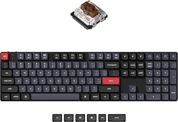 Keychron K5 Pro Full-Size Low-Profile Wireless Keyboard, Hot-Swap Brown