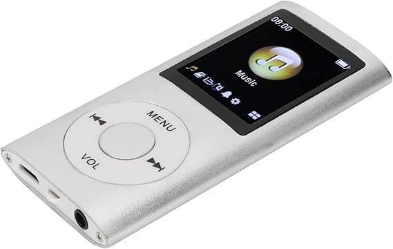 MP3 Player, Music Player Stylish Multifunctional Lossless Sound Slim 1.8 Inch LCD Screen MP3 Player Mini MP3 Player Portable MP3 Music Player (Silver)