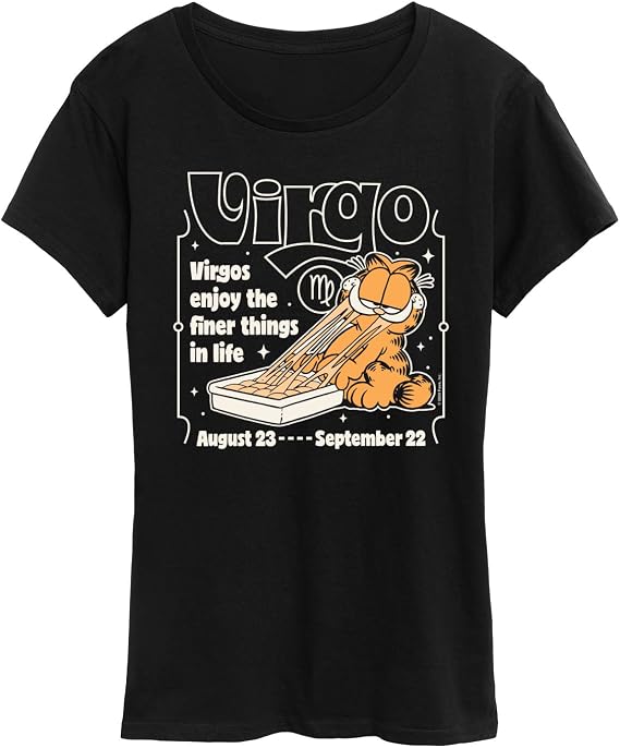 Garfield - Virgo Garfield Astrology - Womens Short Sleeve Graphic T-Shirt