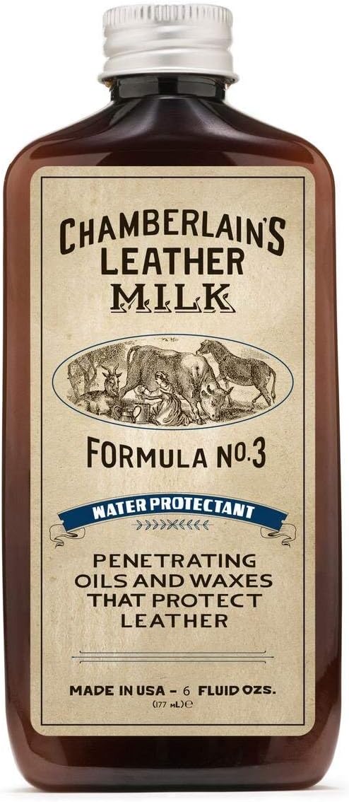 Leather Milk Leather Water Repellent and Protector - Water Protectant No. 3 - All Natural, Non-Toxic Water Proofer and Liquid Sealant. Made in The USA. 2 Sizes. Includes Premium Applicator Pad!
