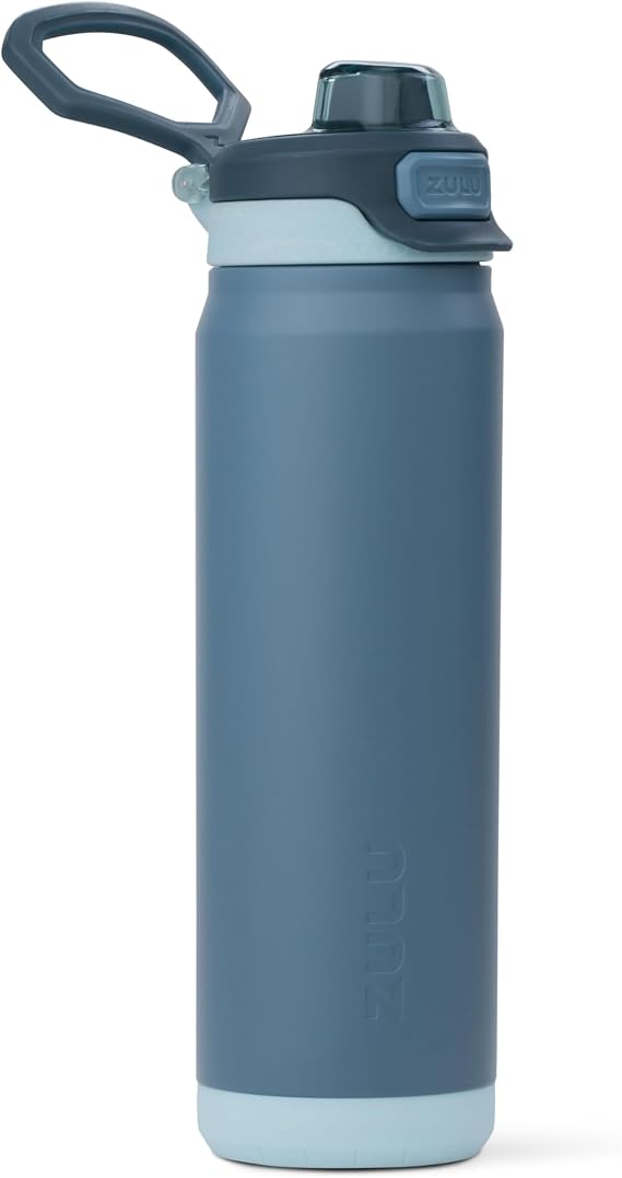 ZULU Powerfill Pro 24oz Stainless Steel Sip or Chug Water Bottle, High Tide | Insulated stainless steel water bottle with Quick FillTM lid, sip and chug spouts, leakproof lock, and dishwasher safe