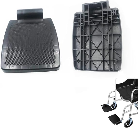 2 Pack Wheelchair Footplate Replacement Universal Wheelchair Footrest Pedal with 3/4 Inch Tubing Hole Foot Plate Panel for Folding Transport Wheelchair Swing Away Footrests Foot Rest Legrest