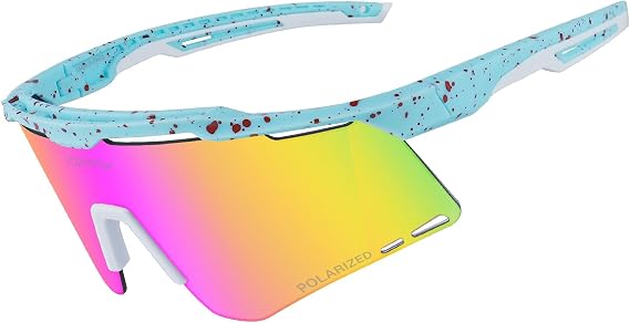 Sports Sunglasses for Men Women, Polarized Cycling Glasses Baseball Sunglasses UV Protection for Running MTB Softball