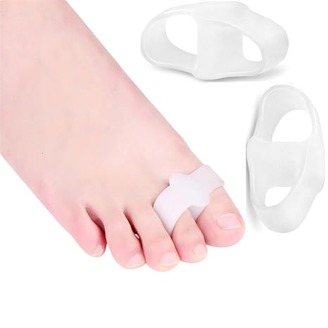 Toe Separators, 2 Pair Gel Toe Spacers to Correct Bunions, Toe Stretcher for Hallux, Hammer Toes, Claw Toes, Overlapping Toes, Blister, Corn