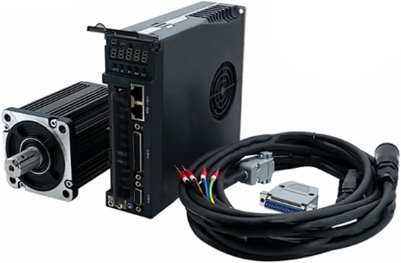 GTPBAO servo CNC 750W 2.4Nm 3000RPM 220V AC 80x80mm 90x90mm Flange Servo Motor 0.75KW 80ST-M02430 90ST-M02430 Servo Motor AC Driver Kit industrial controller (Size : 90 brake 5 Meter cable)