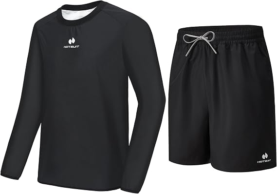 HOTSUIT Sauna Jacket & Sauna Shorts, Black & Black, 5XL