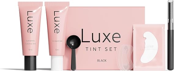 Luxe Cosmetics -New Version 2025 Black Color Set for Lashes and Brows - Long Lasting Temporary Color (Up to 4 Weeks) - Vegan & Cruelty-Free - for Salon & Home Use