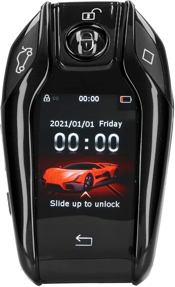 TK800 Smart Remote Control Car Key, LCD Touch Screen All in One Keyless Entry Auto Lock Unlock Window Lift Trunk Remote, Anti Lost Function, for All Start Stop Engine Button Models(Black)