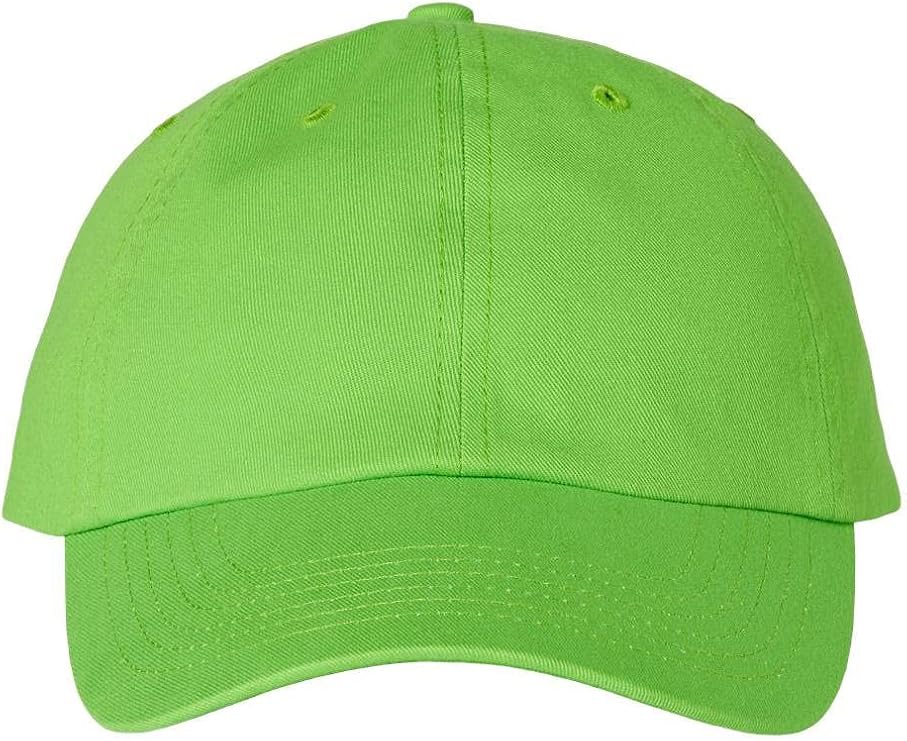 Adult Bio-Washed Classic Dad Hat - VC300A - Adjustable - Neon Green