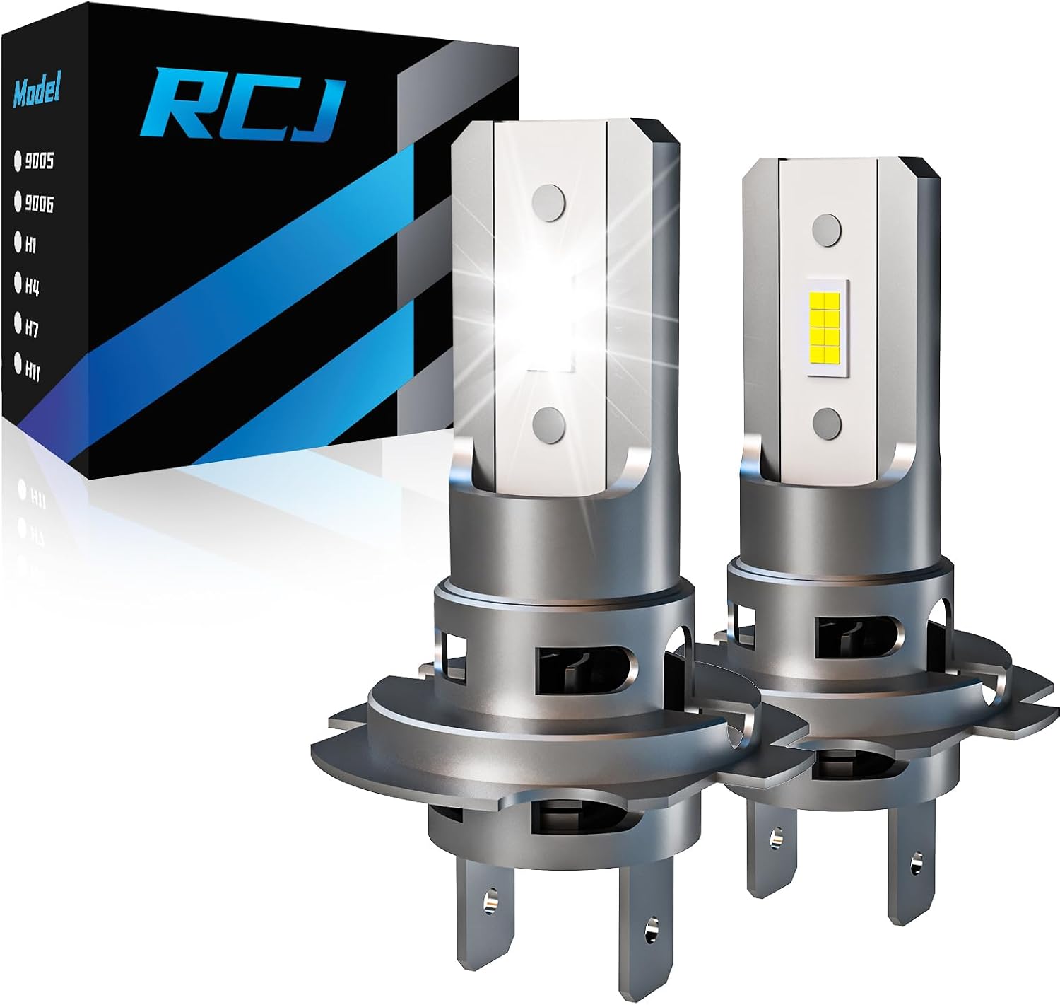 RCJ H7 Warning Fog Bulbs, 6000K Cool White Super Bright, Plug and Play, IP67, Pack of 2
