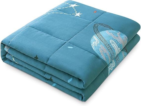 Sivio Cotton Weighted Blanket for Sleeping, 36"x48" 5 lbs | Cooling, Breathable and Soft; Filled with Glass Beads; Washable; Heavy Throw for Calming, Sleep and Nap; Moon and Star
