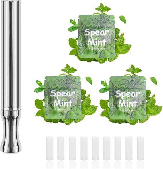 Prominent Flavored Air Device to Replace Bad Habit with 9 pcs Refillable Mint Pods, Habit Support Device for Stress Relief Sensory Fidget for Adults
