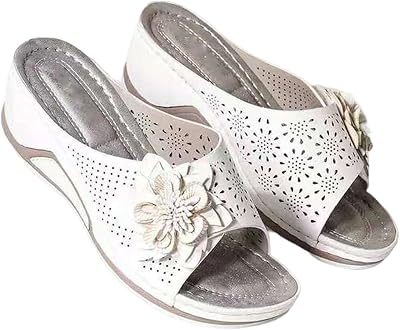 VALINK Women Floral Sandals - 2022 Sandals Open Toe Hollow Out Wedge Sandals Casual Summer Slip-On Slippers Platform Sandals