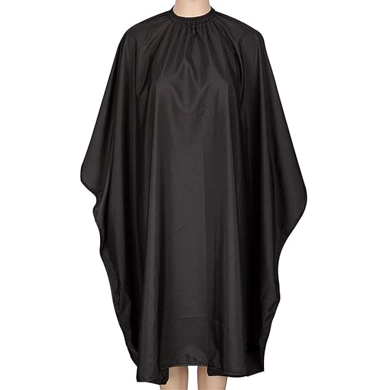 Barber Hair Cutting Cape with Adjustable Neckline 55" x 63" Black