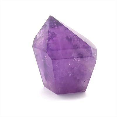 EDENS CALL 200-250g Natural Amethyst Crystal Point Wand Irregular 6 Faceted Hexagonal Stone Prism for Reiki Healing Meditation Therapy Home Office Desk Decor