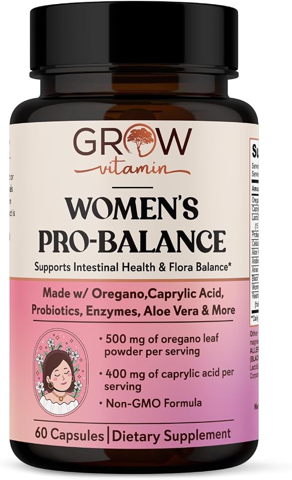 Feminine Balance Complex | Candida Support | Oregano & Caprylic Acid Blend | Vaginal Detox & Cleanse Probiotics | Supports Healthy Intestinal Flora & Immune Function