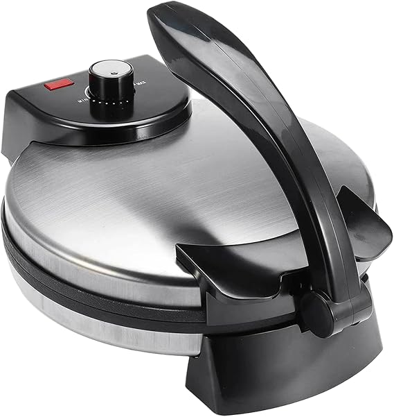 Electric Tortilla Press & Roti Maker, 10-Inch Non-Stick Dough Press for Tortillas, Flatbreads & Pizza, Kitchen Countertop Accessory for Home Cooking