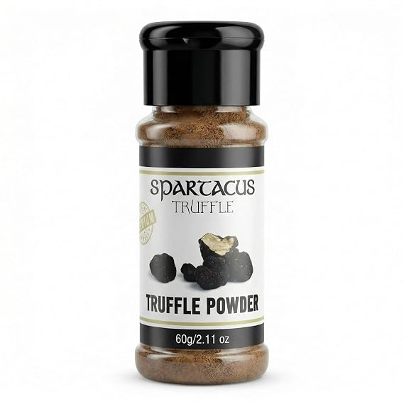 Spartacus Truffle Powder, Black Truffle Seasoning, Vegan Gourmet, 60 g | Just two ingredients, real summer truffle and millet, no salt added, ready to sprinkle for instant truffle zest at home