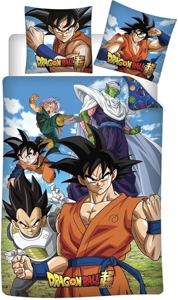 Dragon Ball Super Single Duvet Cover 140x200 + Pillowcase 65x65 Buttons