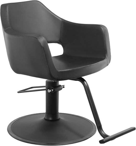 Berkeley Salon Styling Chair Richardson for Beauty Salon Furniture, Black Seat Black Pump Base