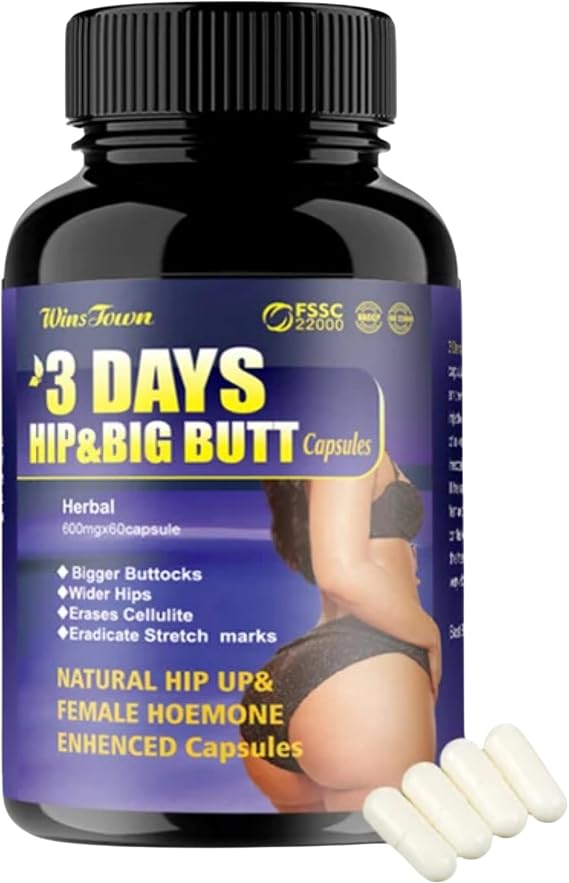 Hip Butt 3 Days enlargement capsules made from 100% natural ingredients. Designed to help increase the volume and shape of your buttocks and hips.