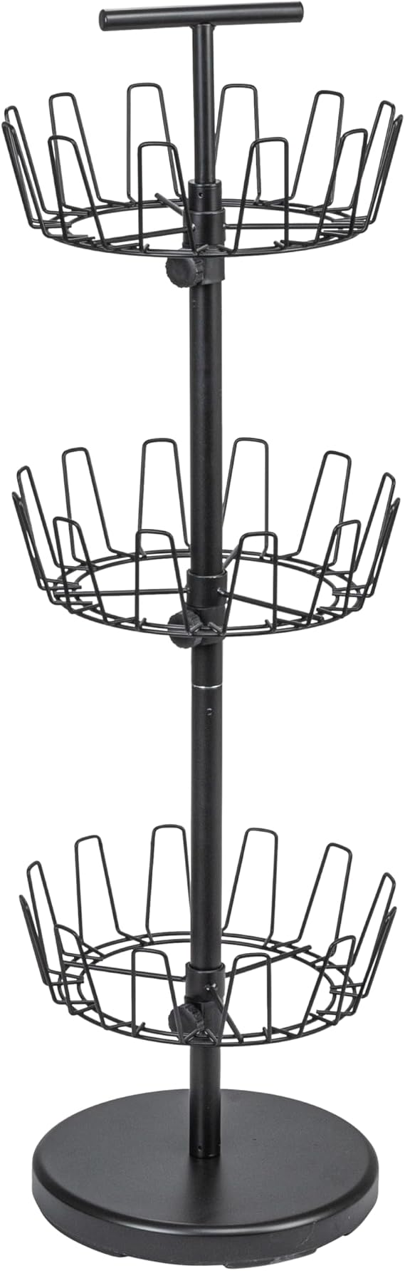 Household Essentials 3-Tier Shoe Storage Tree, Matte Black