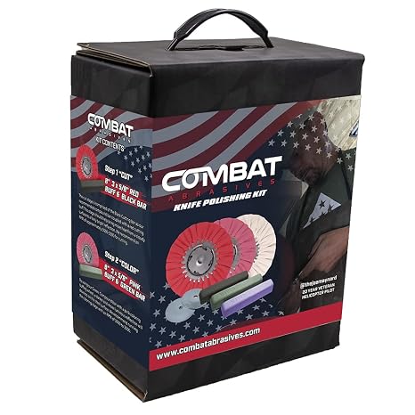 Combat Abrasives Knife Polishing Kit for Buffing & Polishing Steel or Stainless Steel 7 Piece Kit