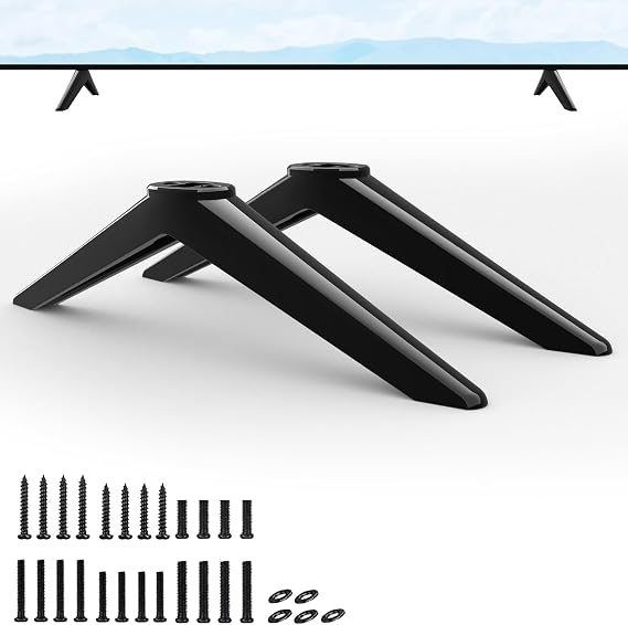 TV Base Stand for Sanyo TV Legs, for Sanyo TV Base Stand FW50D36F FW40D36F B FW40D48F 40MV336XF7 40PFL4901/F7 FW50D25F 50MV336X-F7 50PFL5601F7 FW55R70F 55MV379R/F7 with Screws, Black