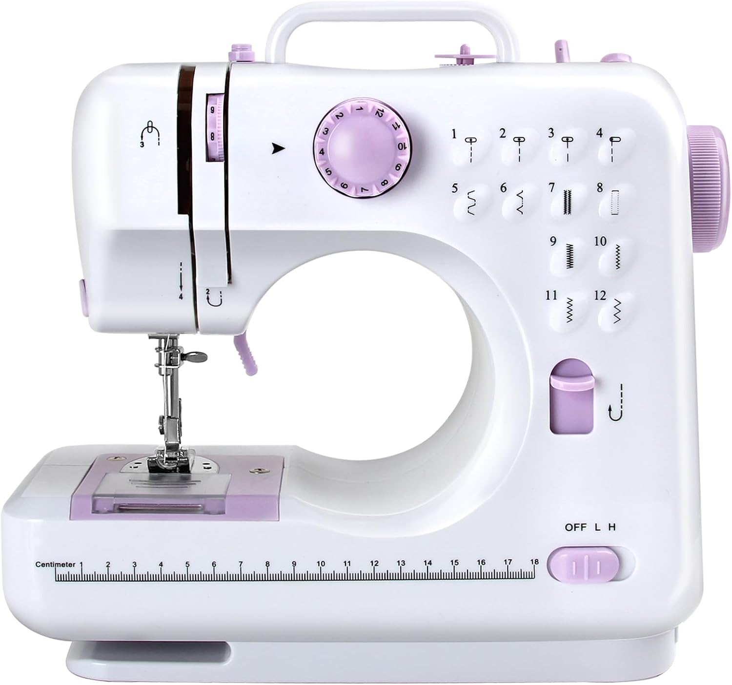 Sewing Machine for Beginners,12 Stitch Electronic Sewing Machines,Mini Sewing Machine Double-line Two-speed Reverse Stitch with UK Plug