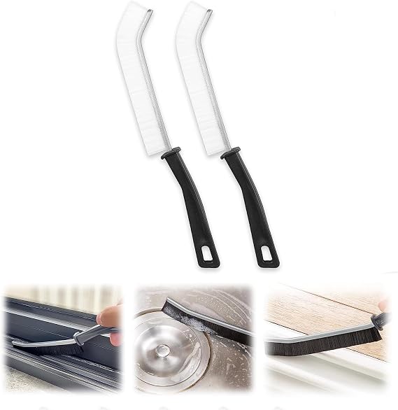 Hard-Bristled Crevice Cleaning Brush, New Upgrade Crevice Cleaning Tool, Hand-Held Groove Gap Household Cleaning Brush Tools 2pcs