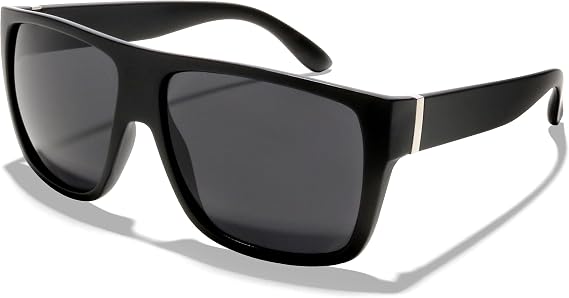 ShadyVEU Super Dark Black Lens Flat Top Square Oversize Migraine Shades Blackout Glasses Retro Sunglasses