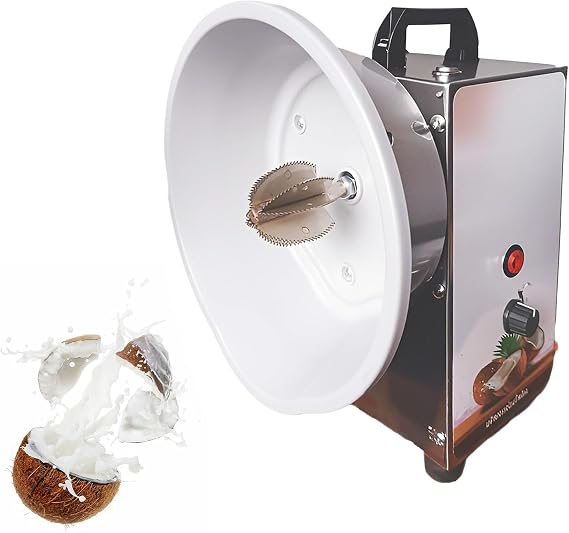 Vertical Coconut Scraper Grater,3 Speeds Adjustable Coconut Processing Machine,Electric Coconut Shredder w/Blade Dust Cover,Coconut Meat Removal Tool