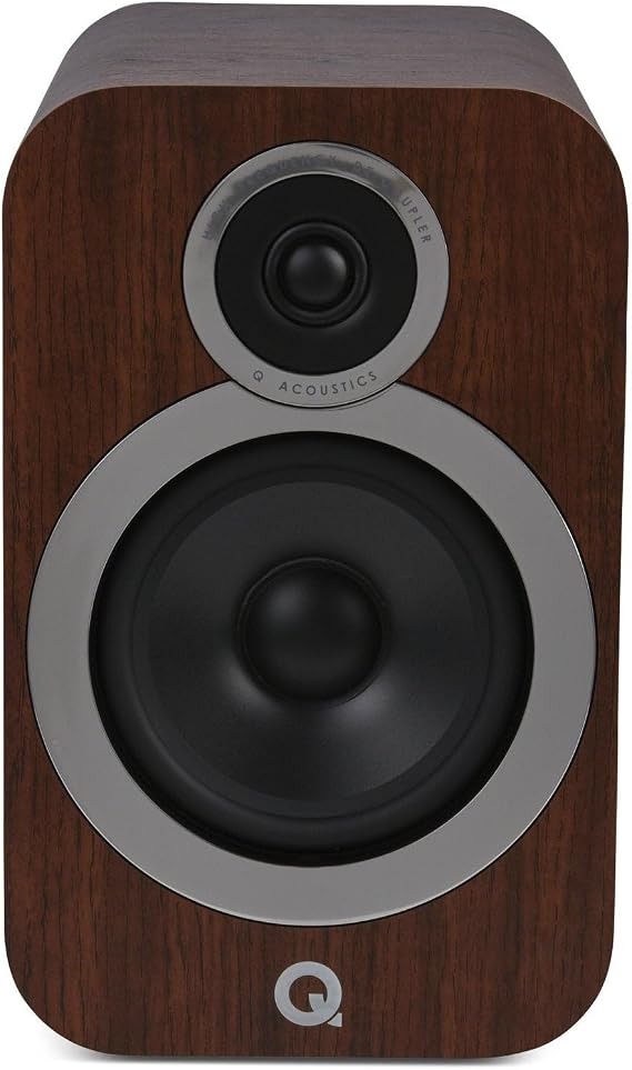 Q Acoustics 3030i Bookshelf Speakers Pair English Walnut - Featuring 2-way Reflex Enclosure Type, 165mm (6.5") Bass Driver, and 22mm (0.9") Tweeter - Stereo Speakers Hifi/Passive Speakers