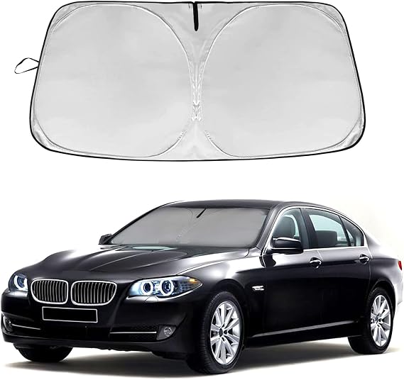 Car Windshield Sunshade Cover Inner Sun Shade Sun Visor UV Protection, Sunshade Fit for BMW 5-Series 525i, 525xi, 528i, 528xi, 530i, 530e, 530xi, 535i, 535xi, 545i, 550i 2012-2022