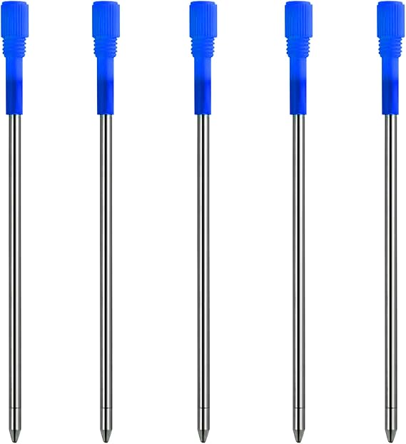 DunBong 5-Pack D1 0.7mm Metal Ballpoint Refills, Medium Point - Blue