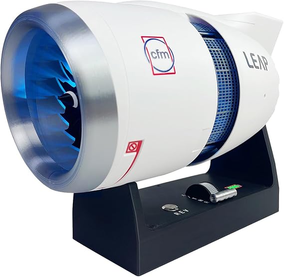 Aircraft Turbofan Engine Model Flagship Edition, 3D Printed, Reverse Thrust Function, Powerful 10000 RPM Brushless Motor, Science and Education Experiment Toys, Creative Gifts for Friends