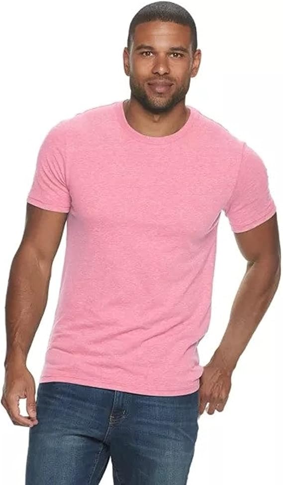 Sonoma Goods for Life Men's Supersoft Solid Crewneck Tee (Pink, Medium)