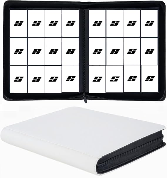 12 Pocket 720 Pockets Trading Card Binder, Ringless Side Loading Card Holder Album, Trading Card Album Fit for YuGiOh, MTG, TCG, Game Cards, Sports Cards, Business Cards (White)