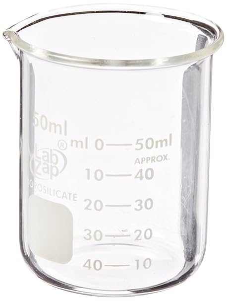 SEOH 50ml Low Form Borosilicate Glass Graduated Beaker (Each)