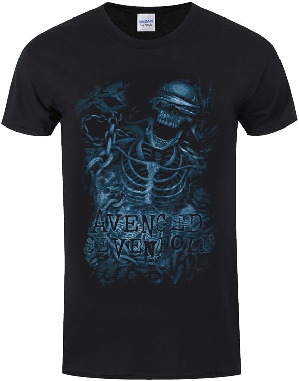 Avenged Sevenfold Men's Chained Skeleton T-Shirt Medium Black