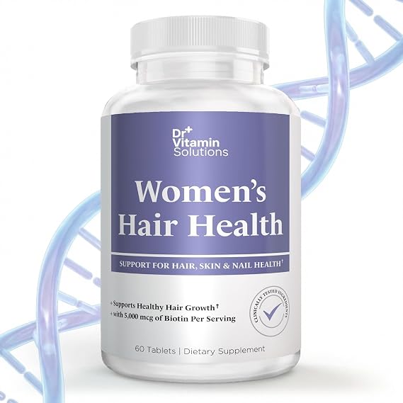 Hair Skin and Nails Vitamins for Women, Hair Growth, Biotin 5000 mcg | Supports Stronger Nails and Radiant Skin, Collagen, Keratin, Hyaluronic Acid, MSM, 60 Tablets, 30 Day Supply, Non-GMO
