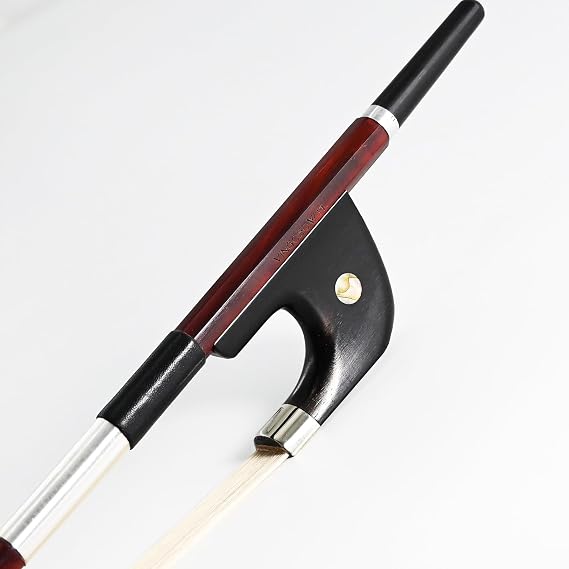 Upright Double Bass Bow 3/4 Size German Model Natural Horsehair VINGOBOW 300BG 74 cm Brazilwood Stick Ebony Frog Warm Tone Natural Horse Hair Straight Stick Smooth Tuner Easy Rosin