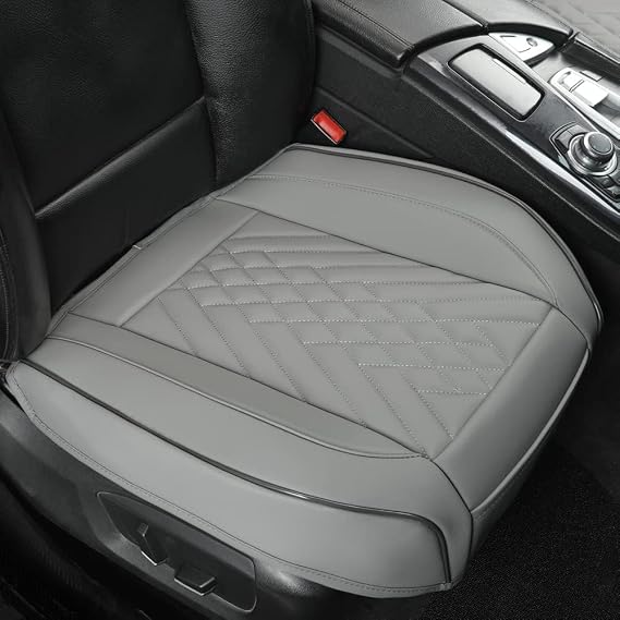GIANT PANDA Leather Car Seat Cover Front Seat Cover Fits 95% of Vehicles (Grey 1 Piece)