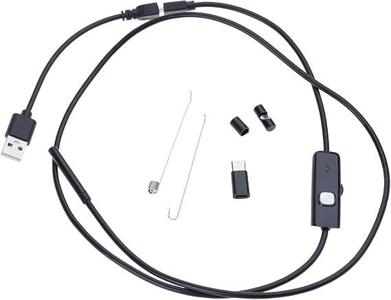 ライト付き USB 内視鏡カメラ スネークカメラ 6 調整可能な LED ライト検査 5.5mm 内視鏡 LED ボアスコープ