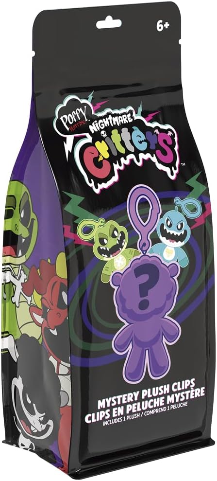 Poppy Playtime - Plush with Clip Series 1 | Mystery Plush Clip 10cm | Official Roblox Video Game Characters | Original Collection Keychain for Backpacks and Accessories | Assorted