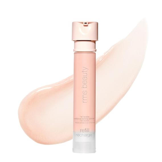 RMS Beauty RE:Evolve Radiance Locking Primer Lightweight Illuminating Makeup Base With Pore Minimizer Hydrating Oil-Free Formula to Lock & Enhance Foundation 1 oz