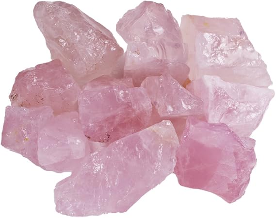 Hypnotic Gems 1 lb Bulk Rose Quartz Rough from Madagascar - Large 1" Natural Raw Stones & Fountain Rocks for Tumbling, Cabbing, Polishing, Wire Wrapping, Wicca & Reiki Crystal Healing